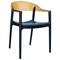 Luxury Commercial Living 32" Black and Amber Transparent Stackable Outdoor Patio Dining Arm Chair